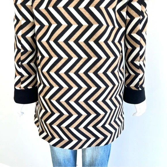 RED VALENTINO Wool Blend Multicolor Mid Length Double Breasted Pea Coat Sz 42 - Picture 9 of 16